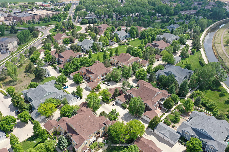 image of houses in the ceterra neighborhood of Denver
