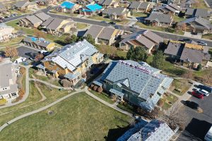 image of stone creek homes from the air - Skyline Roofing & Solar